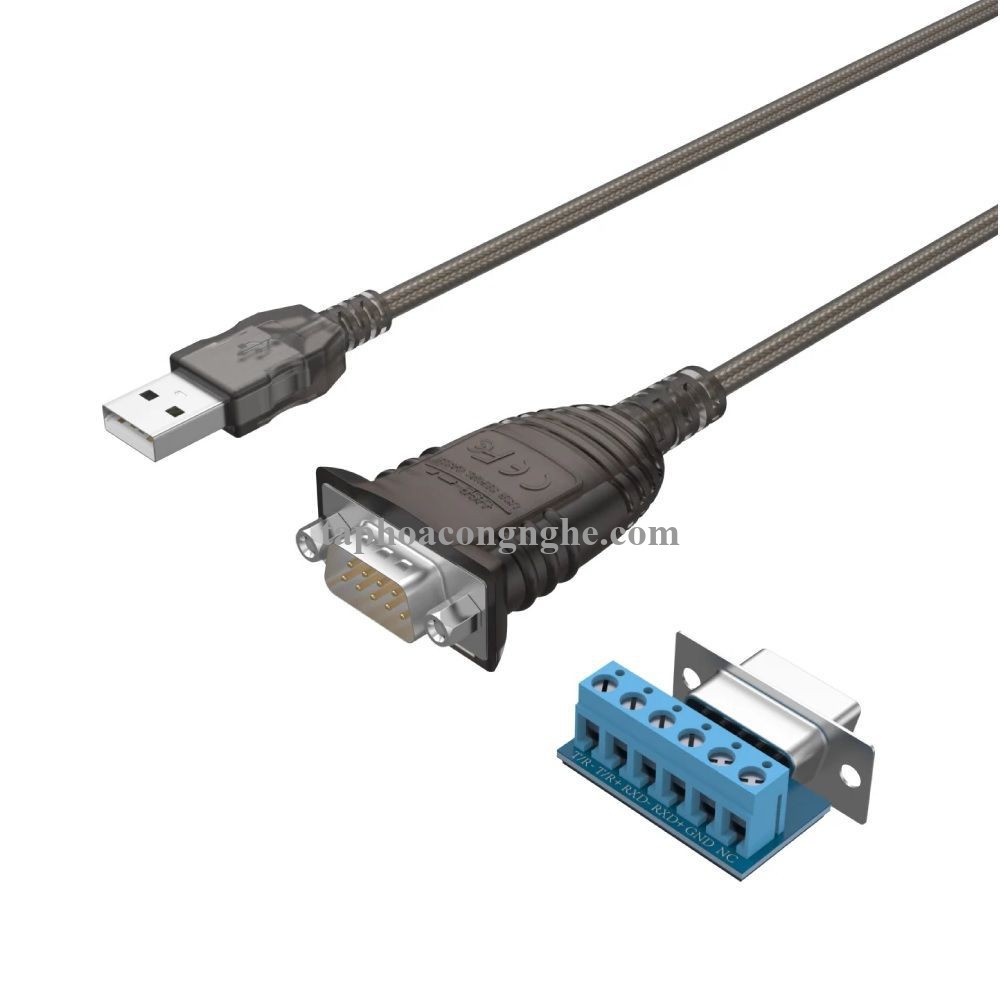 Unitek 96105 Y-1082 1.5M Cáp chuyển Usb 2.0 sang Rs 422/Rs485 bọc chống nhiễu 30096105